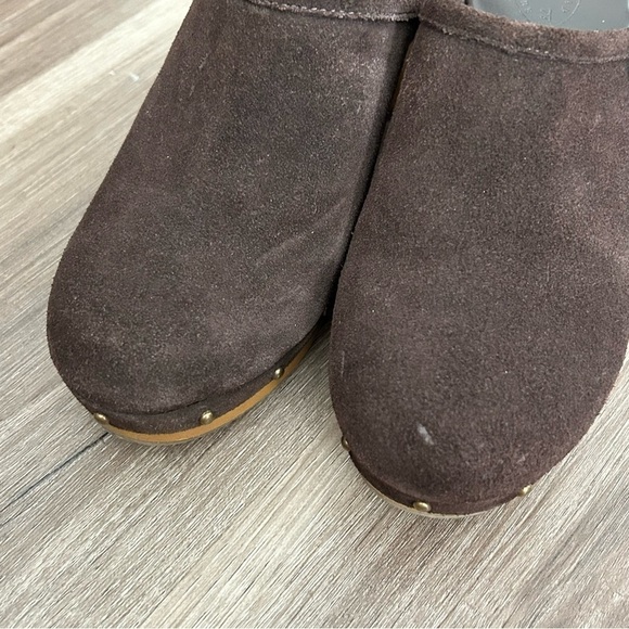 American Eagle Outfitters Brown Leather Clogs Women Size 6 - Picture 11 of 13